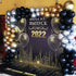111PCS Black Gold and Silver Balloon Garland Arch Kit Metallic Black Metallic Gold Chrome Silver Latex Balloons Set for Birthday Graduation Bachelorette Wedding New Year Party Decoration