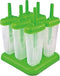 Tovolo Groovy Ice Pop Molds, Drip-Guard Handle, 4 Ounce Popsicles, Set of 6, Green