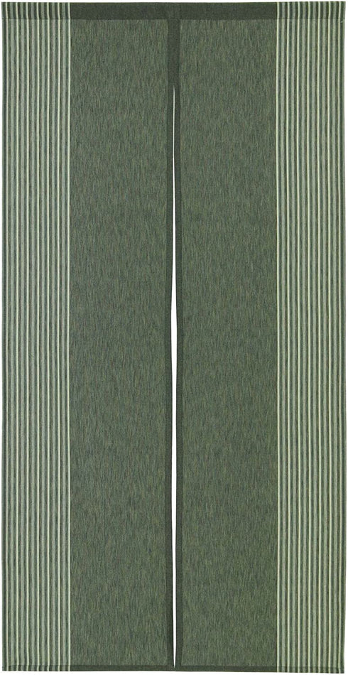 Narumi Vertical Stripe Cotton Cloth Japanese Noren Curtain Tapestry (Dark Green)