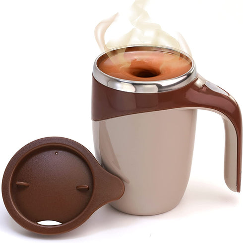 Self Stirring Coffee Mug, Self Mixing Coffee Mug,14Oz Stainless Steel Insulated Reusable Coffee Cup, Spinning Home Office Travel Mixer Cup Best Cute Christmas Birthday Gift (New Coffee)