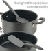 Rachael Ray Tools and Gadgets Spoon, Slotted and Solid Turners Set/ Cooking Utensils - 3 Piece, Gray