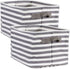 DII Laundry Storage Collection Cabana Stripe Collapsible and Waterproof Bins, Small Rectangle, 12x7.5, Gray, 2 Piece