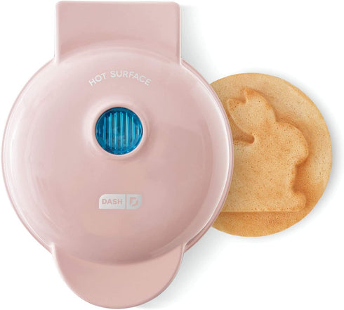 DASH DMWB001RS Mini Maker for Individual Waffles, Hash Browns, Keto Chaffles with Easy to Clean, Non-Stick Surfaces, 4 Inch, Rose Bunny