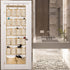 DAMAHOME Over The Door Shoe Organizer 22 Breathable Large Pockets Hanging Shoes Rack Closet Storage Holder with 4 Metal Hooks for Men Women Kids Nursery Organizer, Gold Modern Pattern, 67?x23?