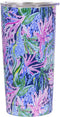 Lilly Pulitzer 20 Oz Insulated Tumbler with Lid, Blue Stainless Steel Travel Cup, Double Wall Metal Tumbler, Bringing Mermaid Back