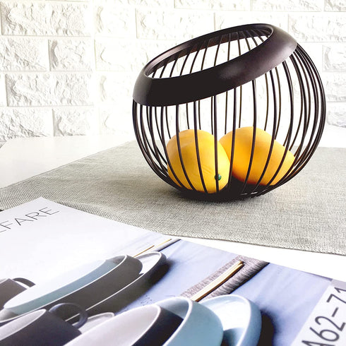 HQzon Coffee Pod Holder, Creamer Holder, K Cup Holders, Countertop Organizer,Tea Bags/Food/Fruit Container, Home Office Kitchen Counter Storage-Large Capacity/Brown Decoration Basket