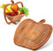 9 x 8.5 Inches Collapsible Bamboo Fruit Basket Dried Fruit Basket Tray Turns into Basket Wooden Snack Box Holiday Food Tray Fruit Bowl Holder for Kitchen Table