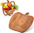 9 x 8.5 Inches Collapsible Bamboo Fruit Basket Dried Fruit Basket Tray Turns into Basket Wooden Snack Box Holiday Food Tray Fruit Bowl Holder for Kitchen Table