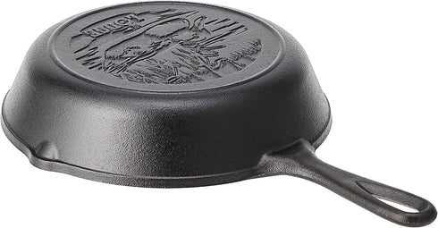 Lodge Wildlife Series-8" Cast Iron Skillet with Duck Scene, 8", Black
