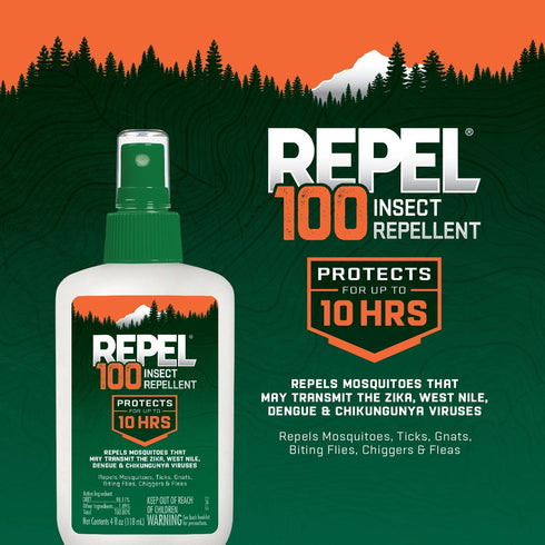 Repel HG-94108 100 Insect Repellent, Pump Spray, 4-Fluid Ounce