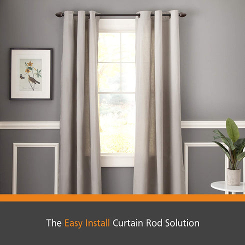 Kenney 5/8" Fast Fit Bailey Easy Install Curtain Rod, Oil Rubbed Bronze, 36"-66"