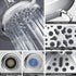 High Pressure Shower Head - Rain Shower Head 5 Inches 5 Spray Settings Fixed Bathroom Shower Head - Diiwet High Flow Shower Head with Adjustable Brass Ball Joint