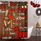 TAMOC Mothers Day Shower Curtain, Rustic Wood Shower Curtain with 12 Love Heart Hooks, Romantic Red Flower Shower Curtains for Bathroom, Waterproof Fabric Vintage Bath Curtain, Brown