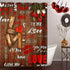 TAMOC Mothers Day Shower Curtain, Rustic Wood Shower Curtain with 12 Love Heart Hooks, Romantic Red Flower Shower Curtains for Bathroom, Waterproof Fabric Vintage Bath Curtain, Brown
