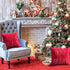 Christmas Pillow Covers 18x18 Inches Set of 4 Red Ticking Striped Merry Christmas Falala Merry&Bright Cushion Case Decoration for Sofa Couch Holiday Decor