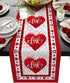 Table Runner 70 Inches Long Burlap Valentines Day Table Runners for Party Decorations, Valentine's Day Love Red Border Table Runner Farmhouse Non-slip Linen Tablecloth for Wedding Dinner