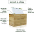 Mint & Elm Recipe Box with 100 Cards and 10 Dividers - Recipe Organizer Includes Plastic Holder for 4x6 Cards (Natural Bamboo)