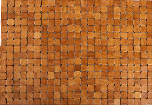 Dicunoy Bathroom Bamboo Mat, Bamboo Shower Rug, Wooden Toilet Doormats for Shower Doorsteps, Sauna, Tub (23.6" L x 16" W)