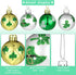 12 Pieces St. Patrick's Day Hanging Ornament Ball Green Shamrocks Plastic Ball Ornament 1.57 Inch Good Luck Clover Hat Balls Decorations Baubles with Hanging Rope for St. Patrick's Day Party Supplies