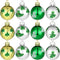 12 Pieces St. Patrick's Day Hanging Ornament Ball Green Shamrocks Plastic Ball Ornament 1.57 Inch Good Luck Clover Hat Balls Decorations Baubles with Hanging Rope for St. Patrick's Day Party Supplies