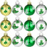 12 Pieces St. Patrick's Day Hanging Ornament Ball Green Shamrocks Plastic Ball Ornament 1.57 Inch Good Luck Clover Hat Balls Decorations Baubles with Hanging Rope for St. Patrick's Day Party Supplies