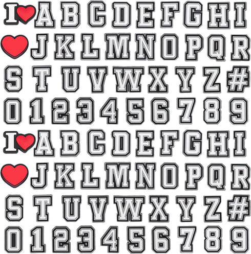 74+2 Pcs Letters Numbers Shoe Charms, Double A-Z Letters & 0-9# Numbers Charms for Clogs Wristbands Bracelets,for Men Women Adult Kids Boys Girls Teens Party Favors