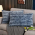 Yaoshuho Fluffy Faux Fur Pillow Covers Ombre Shaggy Pillow Shams Plush Mink Velvet Decorative Throw Pillows Cases Zipper Closure, Set of 2 (Denim Blue, 20" x 26" Inch)