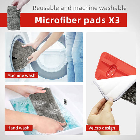 Small Spray Floor Mop - 360 Degree Spin Hardwood Floor Mop with 360ML Refillable Tank, 3 Washable Mop Pads, 10 Pcs Disposible Mop Pads, Dust Dry Wet Mop for Kitchen Laminate Hardwood Ceramic