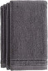 Creative Scents Cotton Fingertip Towels Set - 4 Pack - 11 x 18 Inches Decorative Small Extra-Absorbent and Soft Terry Towel for Bathroom - Powder Room, Guest and Housewarming Gift (Grey)