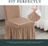 CHUN YI Stretchy Universal Easy Fitted Dining Chair Cover Slipcovers with Skirt, Removable Washable Furniture Chair for Kids Pets Home Ceremony Banquet Wedding Party(2Pcs,Dark Khaki)