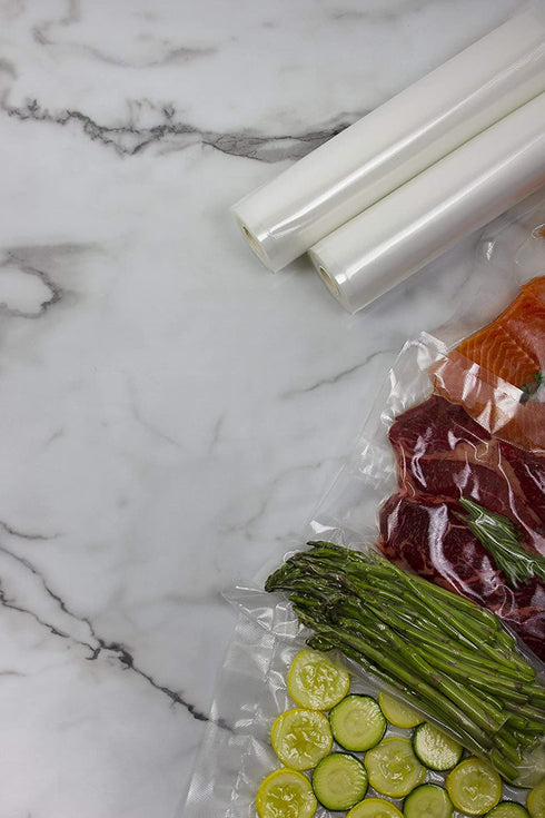 Nesco VS-04R Food Vacuum Sealer Bags, 11.0 inch x 19.70 feet, Clear, 2 Count