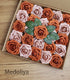 Medoliya Artificial Flowers 25PCS Real Looking Foam Roses Fake Roses with Stems for DIY Wedding Bouquets Centerpieces Baby Shower Party Home Decorations (Burnt Orange & Warm Taupe)