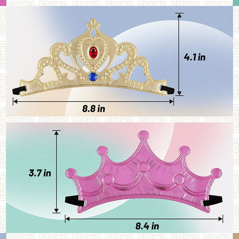 16 Pieces Foam Princess Tiaras and Crowns Making Your Own Tiaras with Crystal Diamond Sticker Princess King Crown for Kids