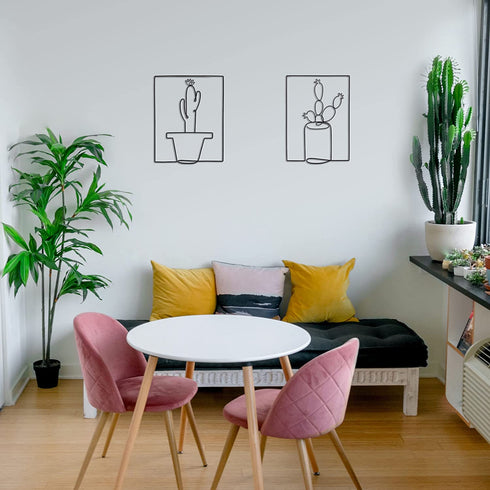 Matani Metal Cactus Wall Decor | Succulent Metal Wall Art | Flower Wall Decor | Bedroom & Living Room Wall Decor