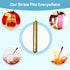 VaL-eco | Collapsible Straw, Stainless Steel Straw, Reusable Straw, Telescopic Drinking Straw with Carrying Case, Silicone Tip and Cleaning Brush, Dishwasher Safe and Compact (Gold)