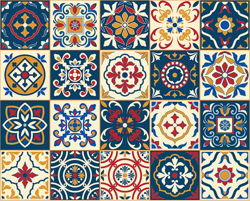 kakofaci Decorative Tile Stickers 20 Pcs 6x6 inches. Peel & Stick Adhesive Tile Stickers. Home Decor. Staircase. Furniture Decor. Backsplash Tile Stickers.