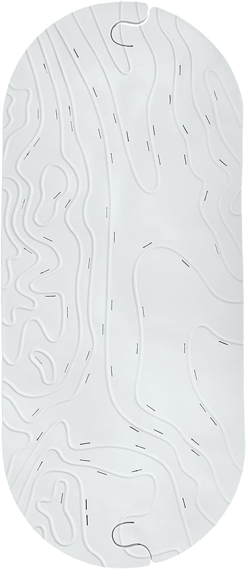 Boon GRIFFLE Textured Non Slip Baby Bath Tub Mat with Hanging Hook and Drain Holes, Gray