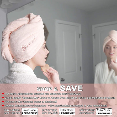 Microfiber Hair Towel - 3 Pack Extra Large 11" X 30" Super Absorbent & Quick Dry Hair Turban for Curly, Long & Thick Hair, Anti Frizz, Hair Repair Towel Wrap for Women, Kids, Rapid Drying Hair Caps