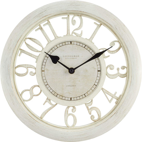 Equity by La Crosse 20857 11.5" Delaney Floating Dial Quartz Clock, Antique White