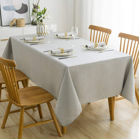 Lipo Tablecloth Jacquard Swirl Design-Waterproof Table Cloth for Rectangle Tables Wrinkle Oil Free-Outdoor Parties Dinning Table Covers Kitchen Decor-Light Grey Table Cloths Rectangle 60 X 84
