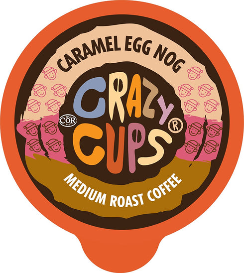 Crazy Cups Flavored Coffee Pods, Eggnog Coffee, Holiday Blend Coffee, Single Serve Coffee for Keurig K Cups Machines, Hot or Iced Coffee, Medium Roast Coffee in Recyclable Pods, 22 Count