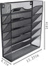 Klickpick Office 5 Sections Hanging Files Wall Mounted Metal Mesh Document File Organizer Magazine Holder Rack Desk Organizer Racks Multipurpose Use To Display File(Black, 5 tray wall racks New style)