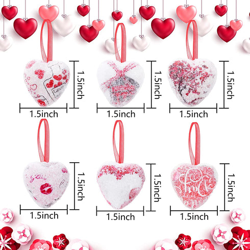 EBaokuup 30 Pieces Valentine Heart Shaped Hanging Ornaments, Sweet Romantic Heart Hanging Bauble Decorative Hanging Decor for Valentine's Day Wedding Anniversary