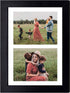 Golden State Art, 8.5x11 Black Wooden Picture Frame - White Mat for 2-5x7 Photos - Real Glass - Easel Stand for Landscape/Portrait Table Display - Home Decor - Gift for Families, Students, Friends