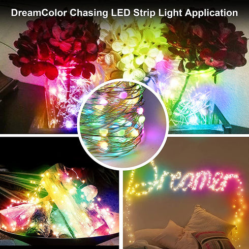HOUHUI Fairy String Lights, 65.6ft Rainbow Fairy Lights for Bedroom, App Control LED Fairy Lights USB Plug in with Remote, Waterproof Music Sync LED String Lights for Indoor Outdoor Christmas Lights
