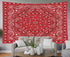 Pamime Home Decor Tapestry for Christmas Red Bandana Print Wall Tapestry Hanging Tapestries for Dorm Room Bedroom Living Room 80X60 Inches Tapestry,Red White 1