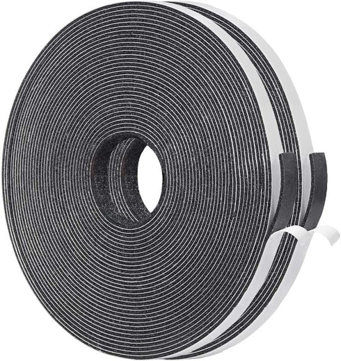 Yotache Thin Weather Stripping 2 Strips Total 65 Feet Long 1/16 Inch Thick x (.25) 1/4 Inch Wide, 1.5mm Foam Gasket Seal Tape for Window, Sliding Door Jamb, Speaker, Dashboard, 2 X 33 Ft Each