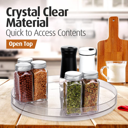 Lazy Susan Turntable Organizer - for Kitchen, Pantry, Cabinet, Dining Table, Refrigerator, Countertop - Clear Spinning Lay Susan- 11.5 Inches - by Homeries (2)