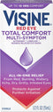 Visine Red Eye Total Comfort Multi-Symptom Eye Drops, All-in-One Astringent, Lubricant & Redness Reliever Eye Drops for Irritated, Dry, Burning, Watery, Itchy, Red, Gritty Eyes, 0.5 fl. oz