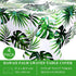4 Pieces 51.2 x 86.6 Inch Hawaii Palm Leaves Tablecloth Tropical Rectangular Table Cover Disposable Plastic Tropical Leaf Table Cloth Hawaiian Tropical Leaves Tablecloth for Kitchen (Fresh Style)